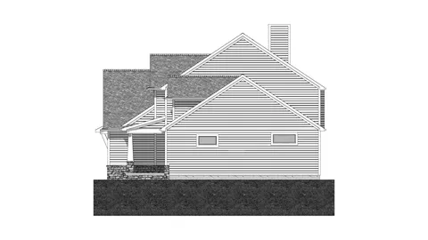 The Cobblestone house plan, exterior view 2